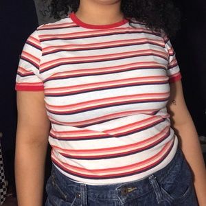 Pink and red stripped t shirt